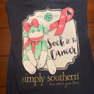 💖Sock It to Cancer Simply Southern Navy T-Shirt💖